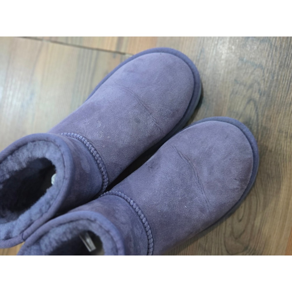 UGG Classic Mini II Purple Sage Suede Shearling Ankle Boots 6 Cozy Soft - Picture 2 of 9